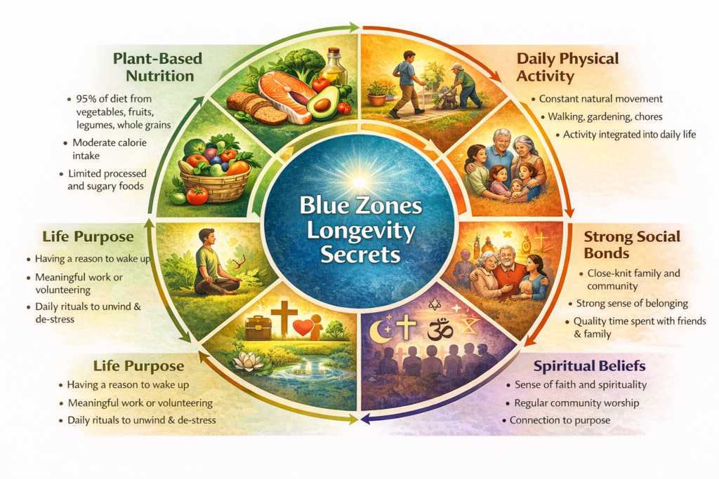 Common Secrets of Blue Zones Success Factors