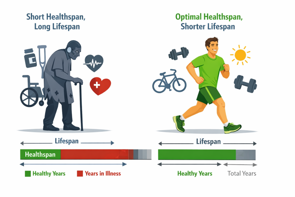 Healthspan vs Lifespan Comparison